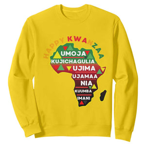 Happy Kwanzaa African Map Sweatshirt Nguzo Saba Seven Principles African Heritage Gift TS12 Daisy Print Your Wear