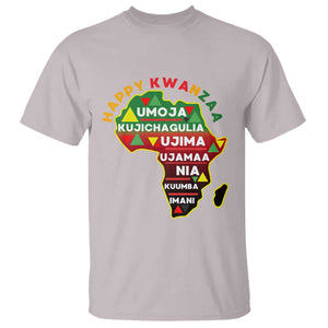 Happy Kwanzaa African Map T Shirt Nguzo Saba Seven Principles African Heritage Gift TS12 Ice Gray Print Your Wear