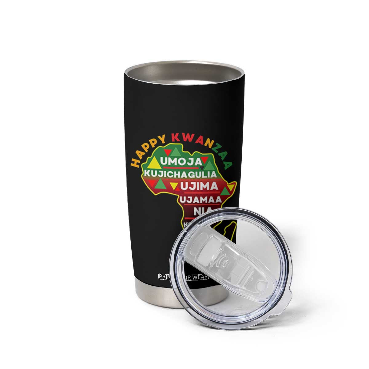 Happy Kwanzaa African Map Tumbler Cup Nguzo Saba Seven Principles African Heritage Gift - Print Your Wear