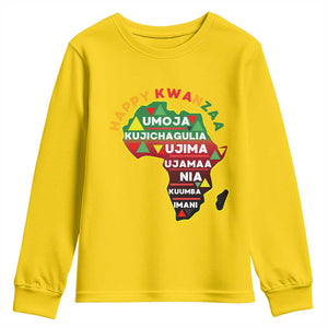 Happy Kwanzaa African Map Youth Sweatshirt Nguzo Saba Seven Principles African Heritage Gift TS12 Daisy Print Your Wear