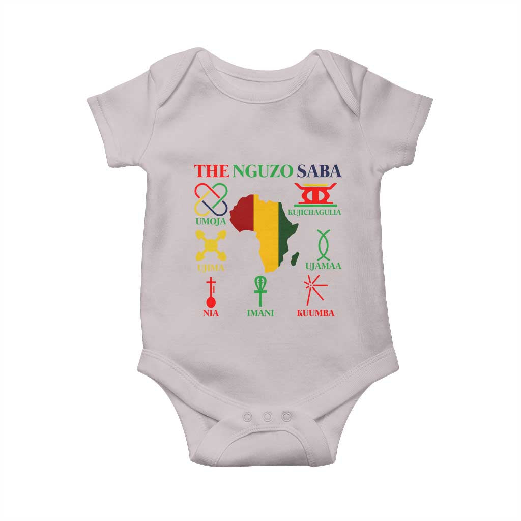 Nguzo Saba Seven Principles Baby Onesie Festival Of Lights African Heritage Gift TS12 Ice Gray Print Your Wear