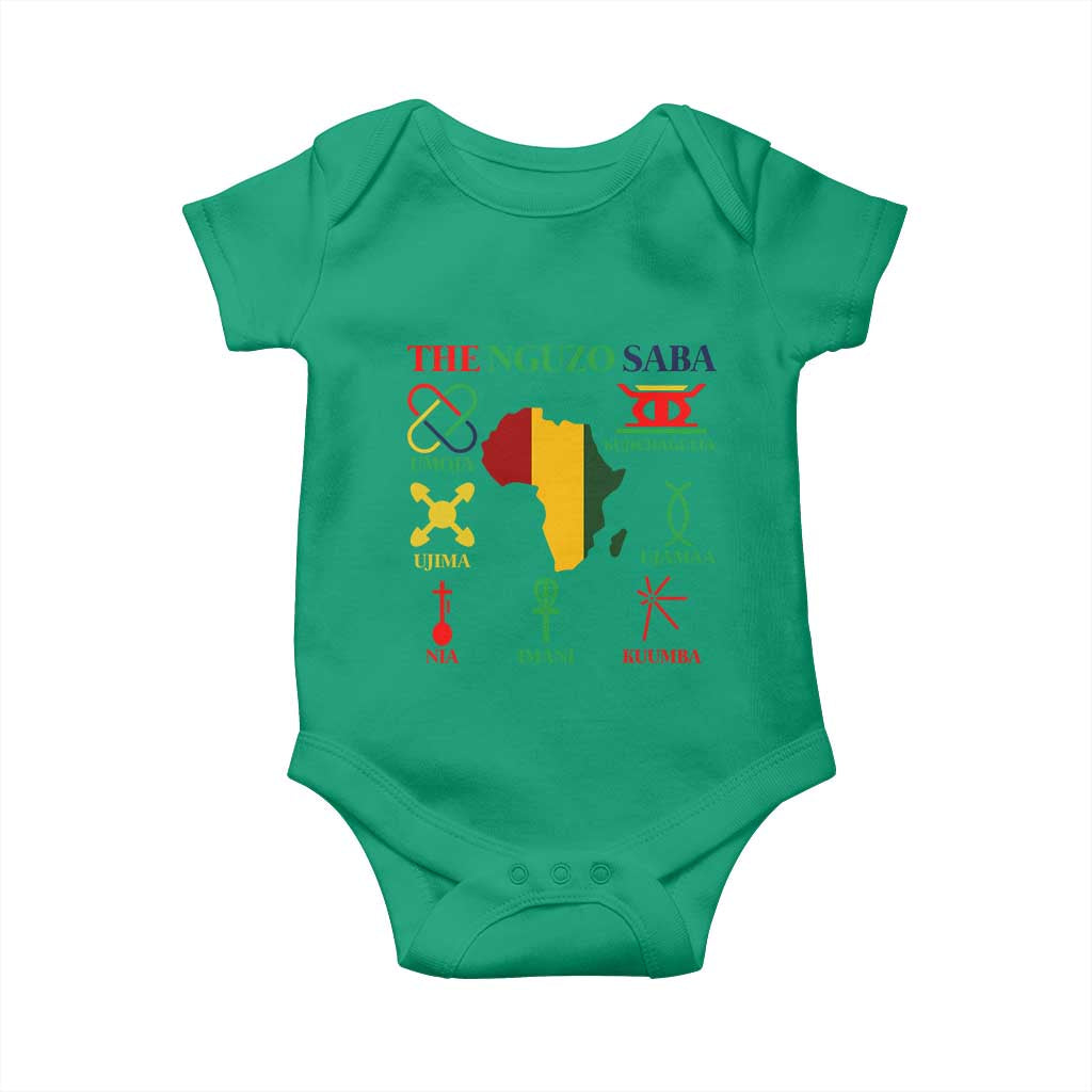 Nguzo Saba Seven Principles Baby Onesie Festival Of Lights African Heritage Gift - Print Your Wear