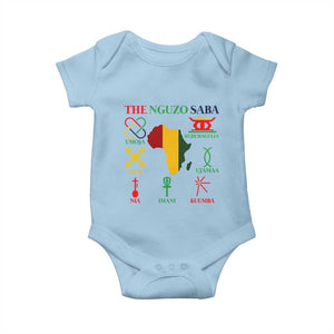 Nguzo Saba Seven Principles Baby Onesie Festival Of Lights African Heritage Gift TS12 Light Blue Print Your Wear