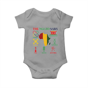 Nguzo Saba Seven Principles Baby Onesie Festival Of Lights African Heritage Gift TS12 Sport Gray Print Your Wear