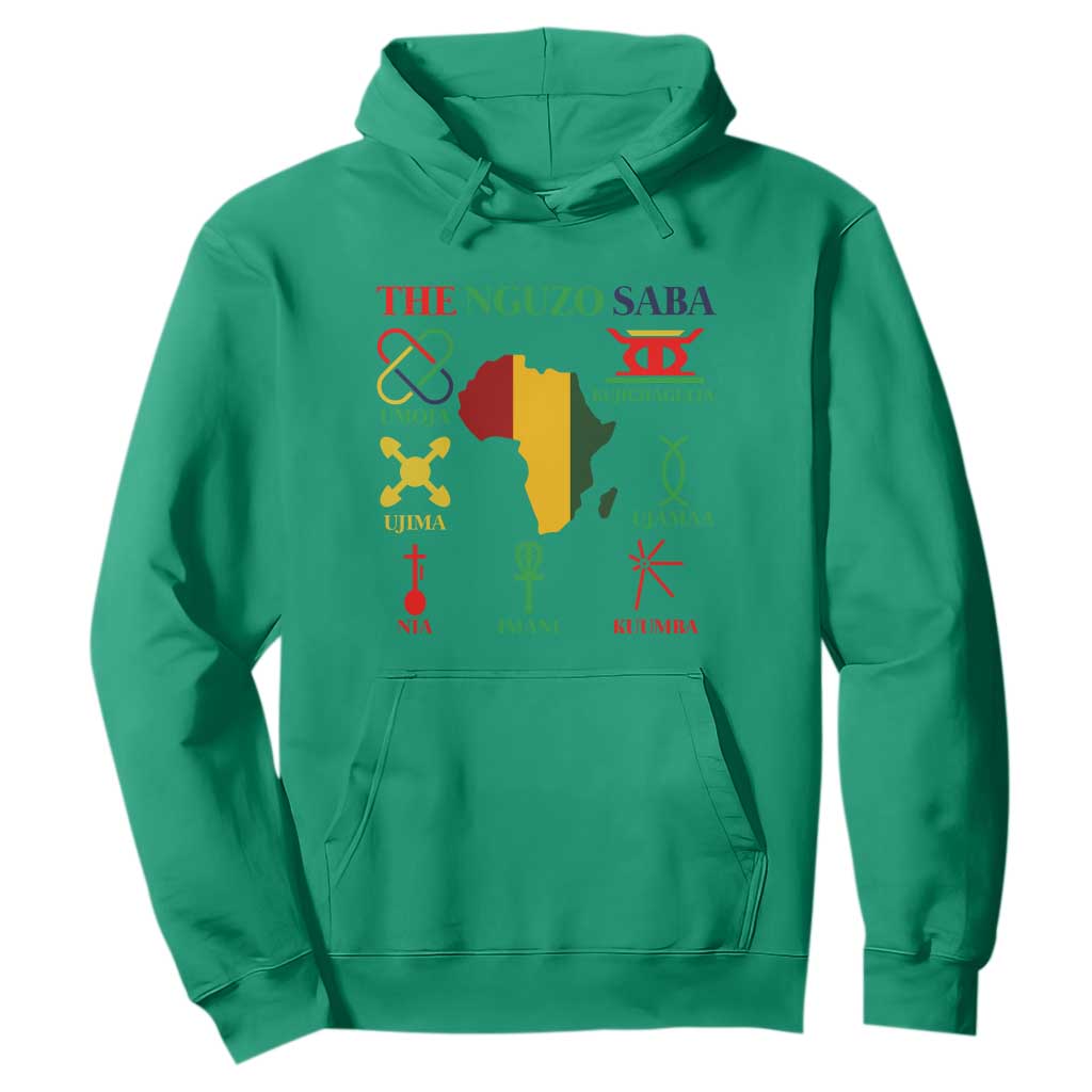 Nguzo Saba Seven Principles Hoodie Festival Of Lights African Heritage Gift TS12 Irish Green Print Your Wear