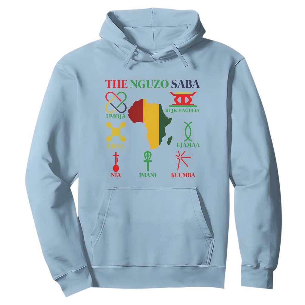 Nguzo Saba Seven Principles Hoodie Festival Of Lights African Heritage Gift TS12 Light Blue Print Your Wear