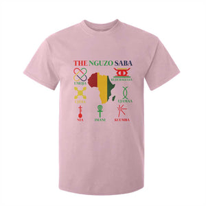 Nguzo Saba Seven Principles T Shirt For Kid Festival Of Lights African Heritage Gift TS12 Light Pink Print Your Wear