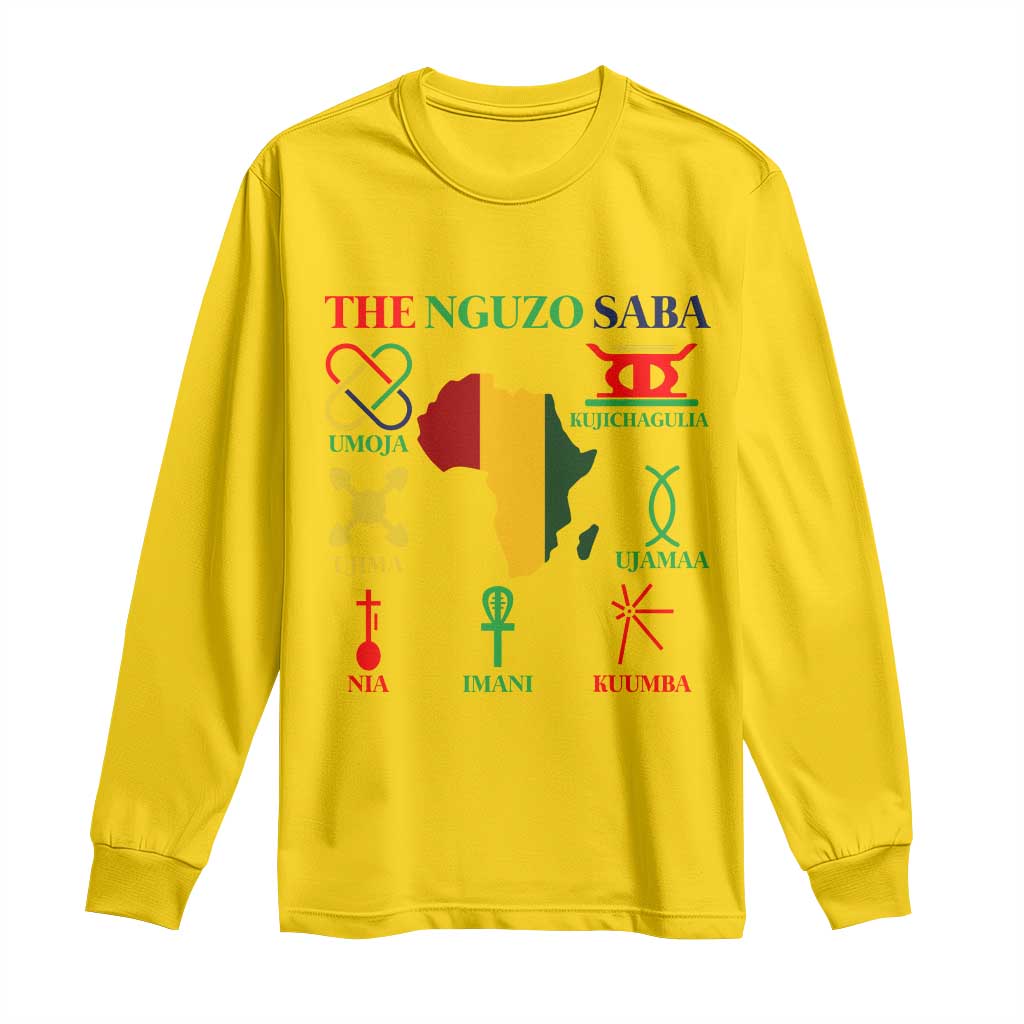 Nguzo Saba Seven Principles Long Sleeve Shirt Festival Of Lights African Heritage Gift TS12 Daisy Print Your Wear