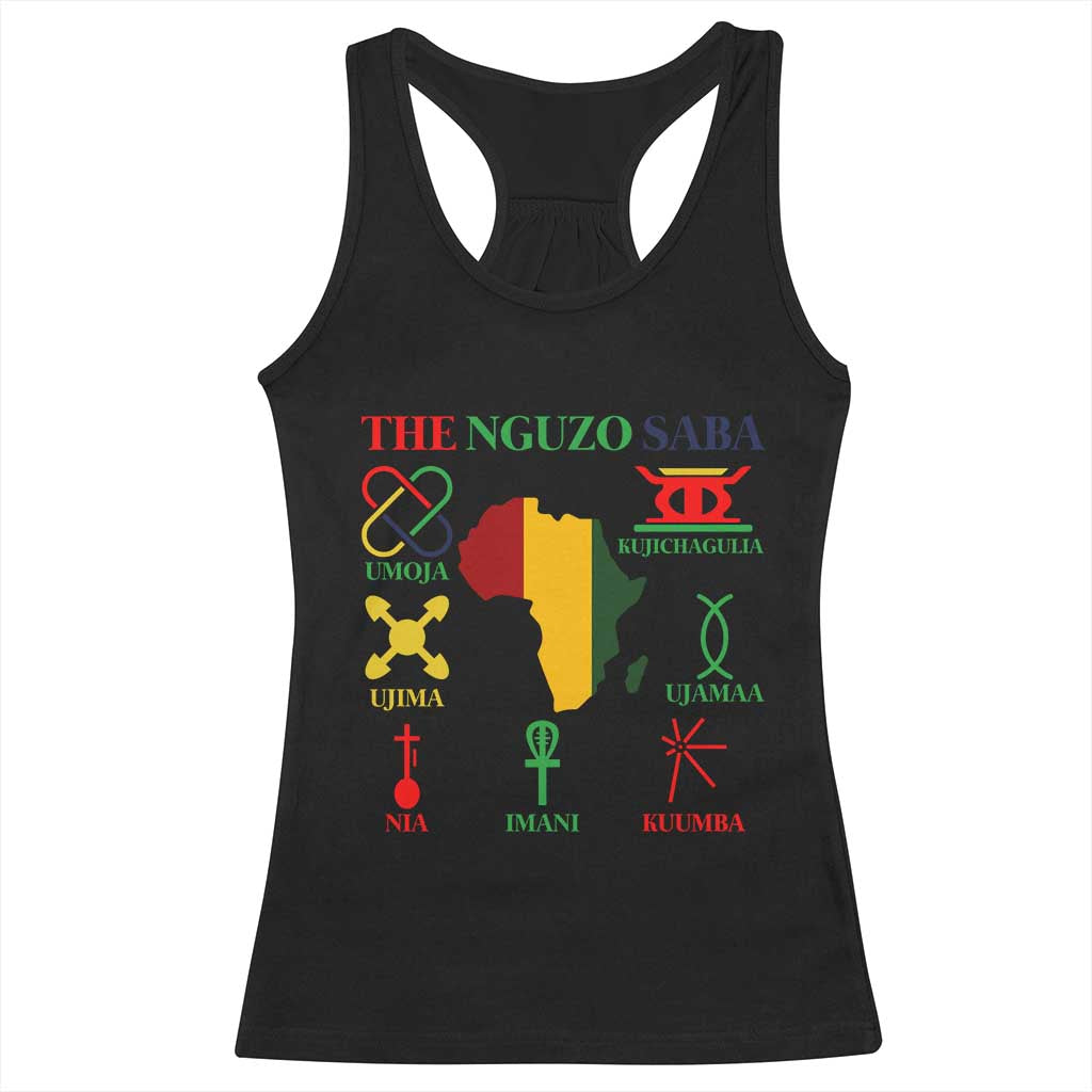 Nguzo Saba Seven Principles Racerback Tank Top Festival Of Lights African Heritage Gift TS12 Black Print Your Wear
