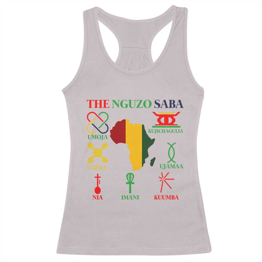 Nguzo Saba Seven Principles Racerback Tank Top Festival Of Lights African Heritage Gift TS12 Ice Gray Print Your Wear