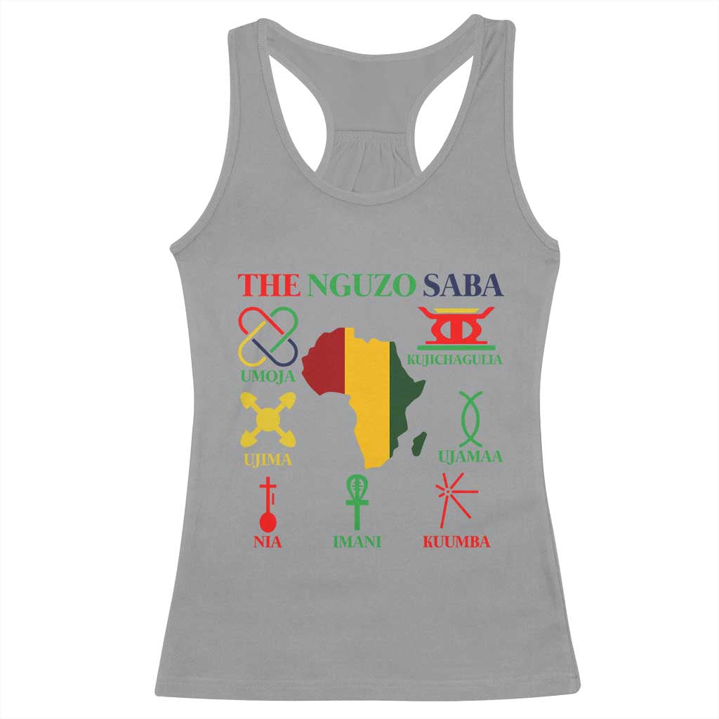 Nguzo Saba Seven Principles Racerback Tank Top Festival Of Lights African Heritage Gift TS12 Sport Gray Print Your Wear