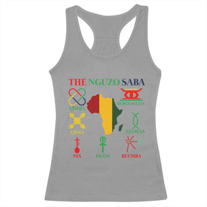 Nguzo Saba Seven Principles Racerback Tank Top Festival Of Lights African Heritage Gift TS12 Sport Gray Print Your Wear