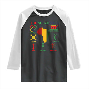 Nguzo Saba Seven Principles Raglan Shirt Festival Of Lights African Heritage Gift TS12 Black White Print Your Wear