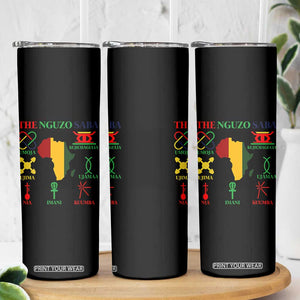 Nguzo Saba Seven Principles Skinny Tumbler Festival Of Lights African Heritage Gift - Print Your Wear