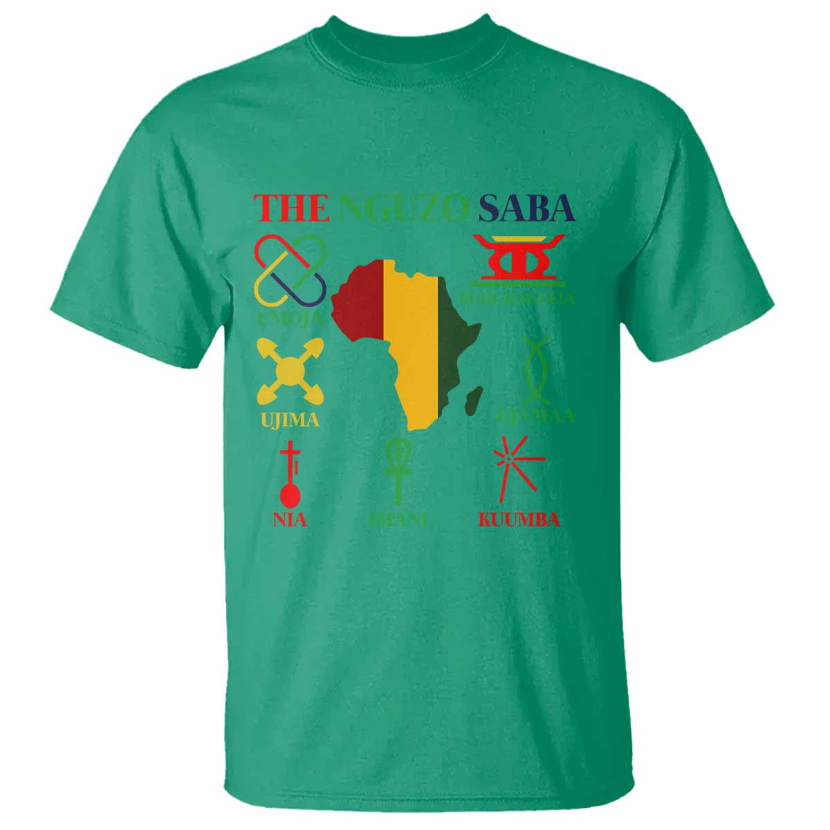 Nguzo Saba Seven Principles T Shirt Festival Of Lights African Heritage Gift TS12 Irish Green Print Your Wear