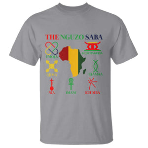 Nguzo Saba Seven Principles T Shirt Festival Of Lights African Heritage Gift TS12 Sport Gray Print Your Wear