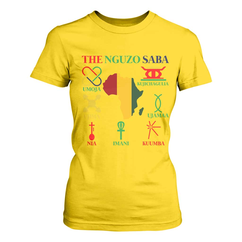 Nguzo Saba Seven Principles T Shirt For Women Festival Of Lights African Heritage Gift TS12 Daisy Print Your Wear