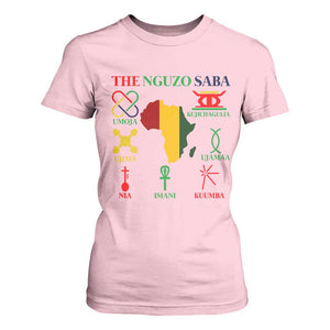 Nguzo Saba Seven Principles T Shirt For Women Festival Of Lights African Heritage Gift TS12 Light Pink Print Your Wear