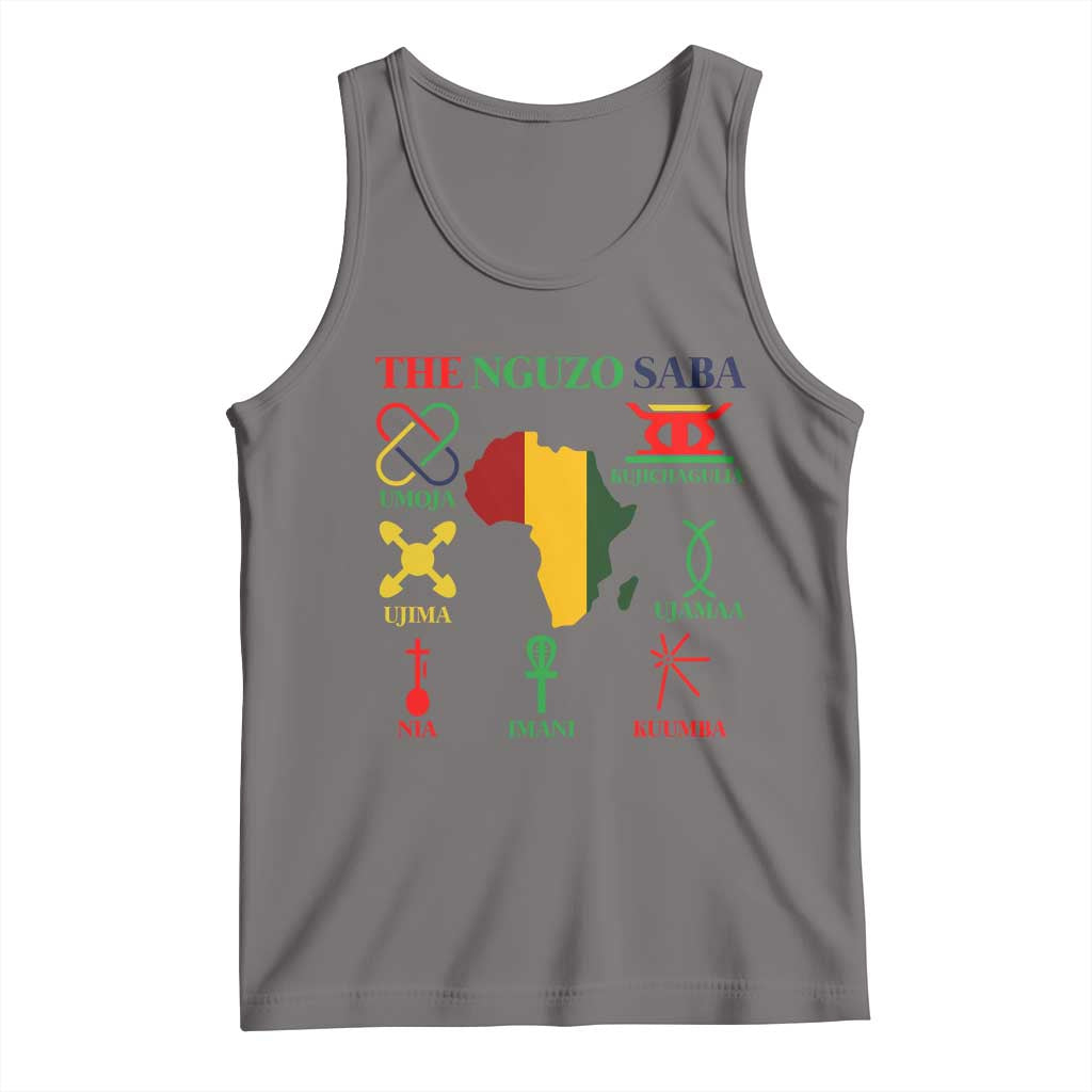 Nguzo Saba Seven Principles Tank Top Festival Of Lights African Heritage Gift TS12 Deep Heather Print Your Wear