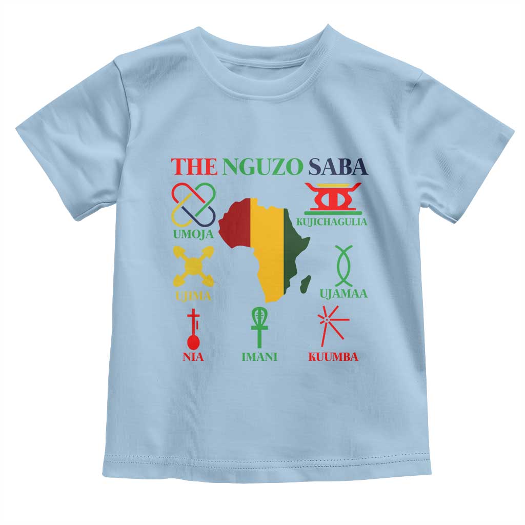 Nguzo Saba Seven Principles Toddler T Shirt Festival Of Lights African Heritage Gift TS12 Light Blue Print Your Wear