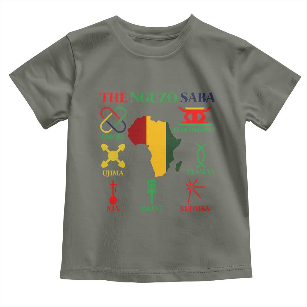 Nguzo Saba Seven Principles Toddler T Shirt Festival Of Lights African Heritage Gift - Print Your Wear