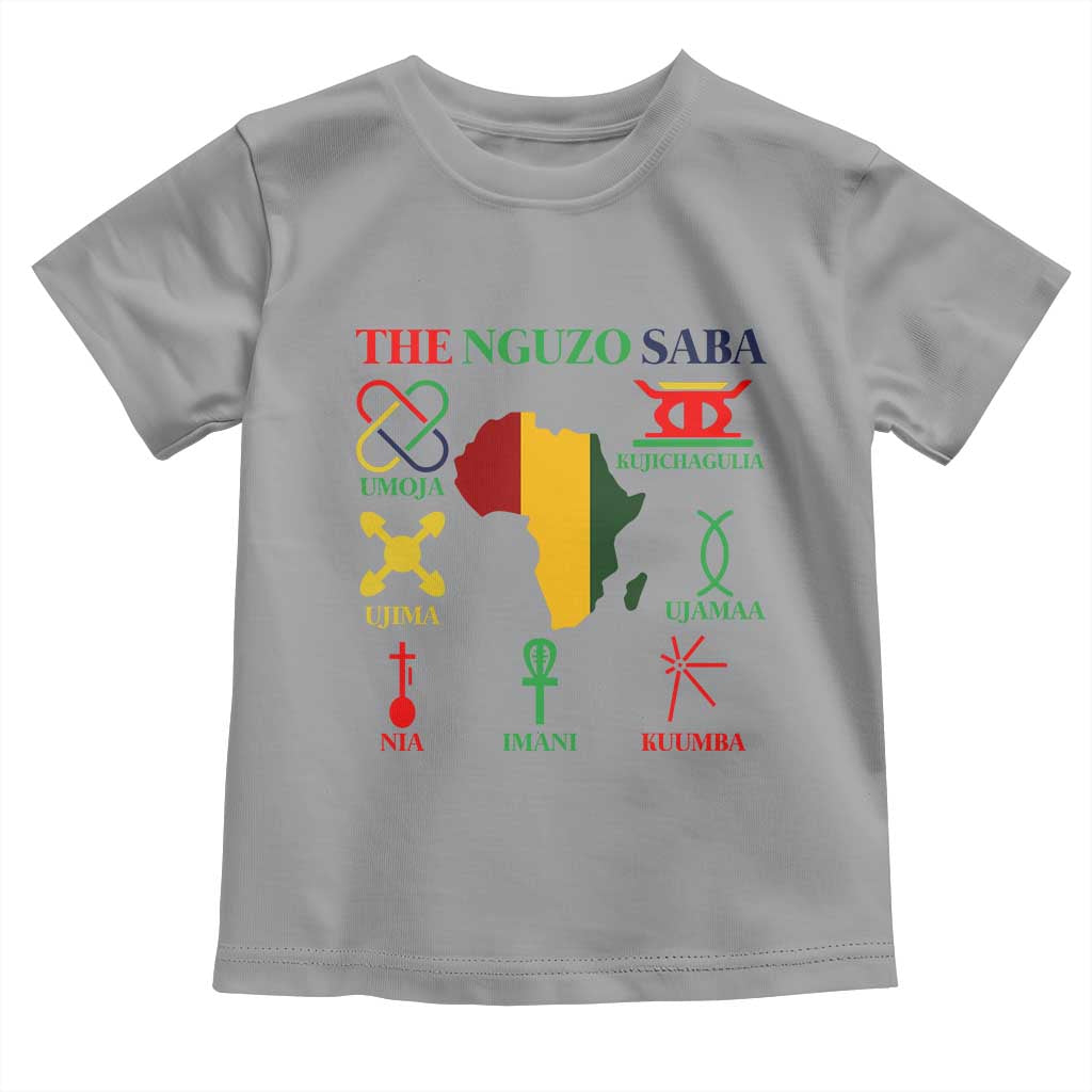 Nguzo Saba Seven Principles Toddler T Shirt Festival Of Lights African Heritage Gift TS12 Sport Gray Print Your Wear