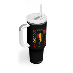 Nguzo Saba Seven Principles Tumbler With Handle Festival Of Lights African Heritage Gift - Print Your Wear