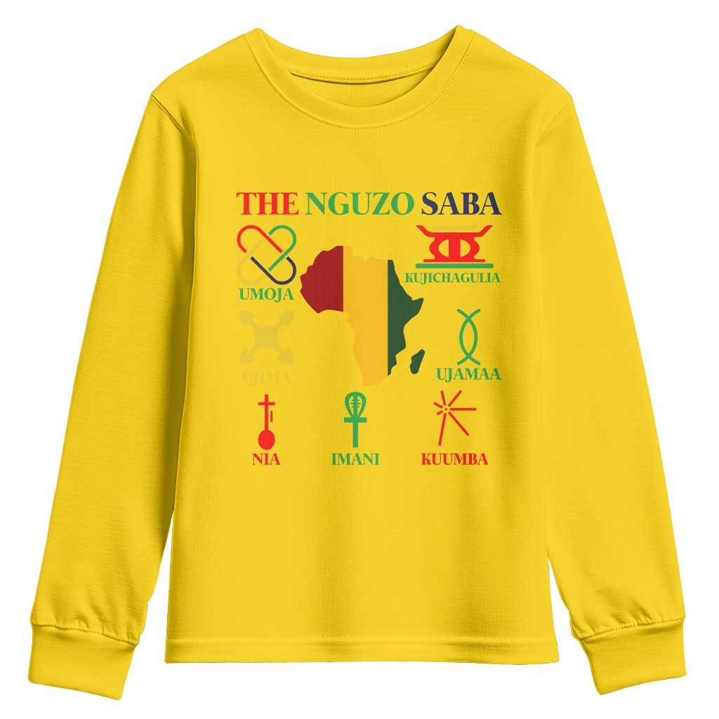 Nguzo Saba Seven Principles Youth Sweatshirt Festival Of Lights African Heritage Gift TS12 Daisy Print Your Wear