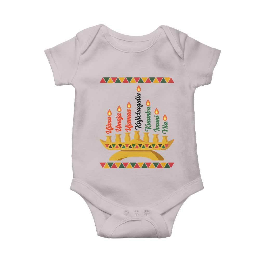 7 Principles Of Kwanzaa Baby Onesie Festival Of Lights African Heritage Gift TS12 Ice Gray Print Your Wear