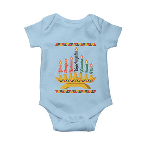 7 Principles Of Kwanzaa Baby Onesie Festival Of Lights African Heritage Gift TS12 Light Blue Print Your Wear