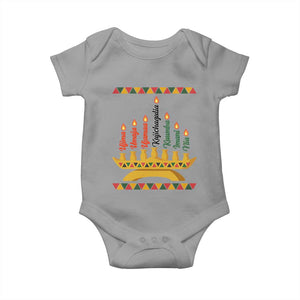 7 Principles Of Kwanzaa Baby Onesie Festival Of Lights African Heritage Gift TS12 Sport Gray Print Your Wear