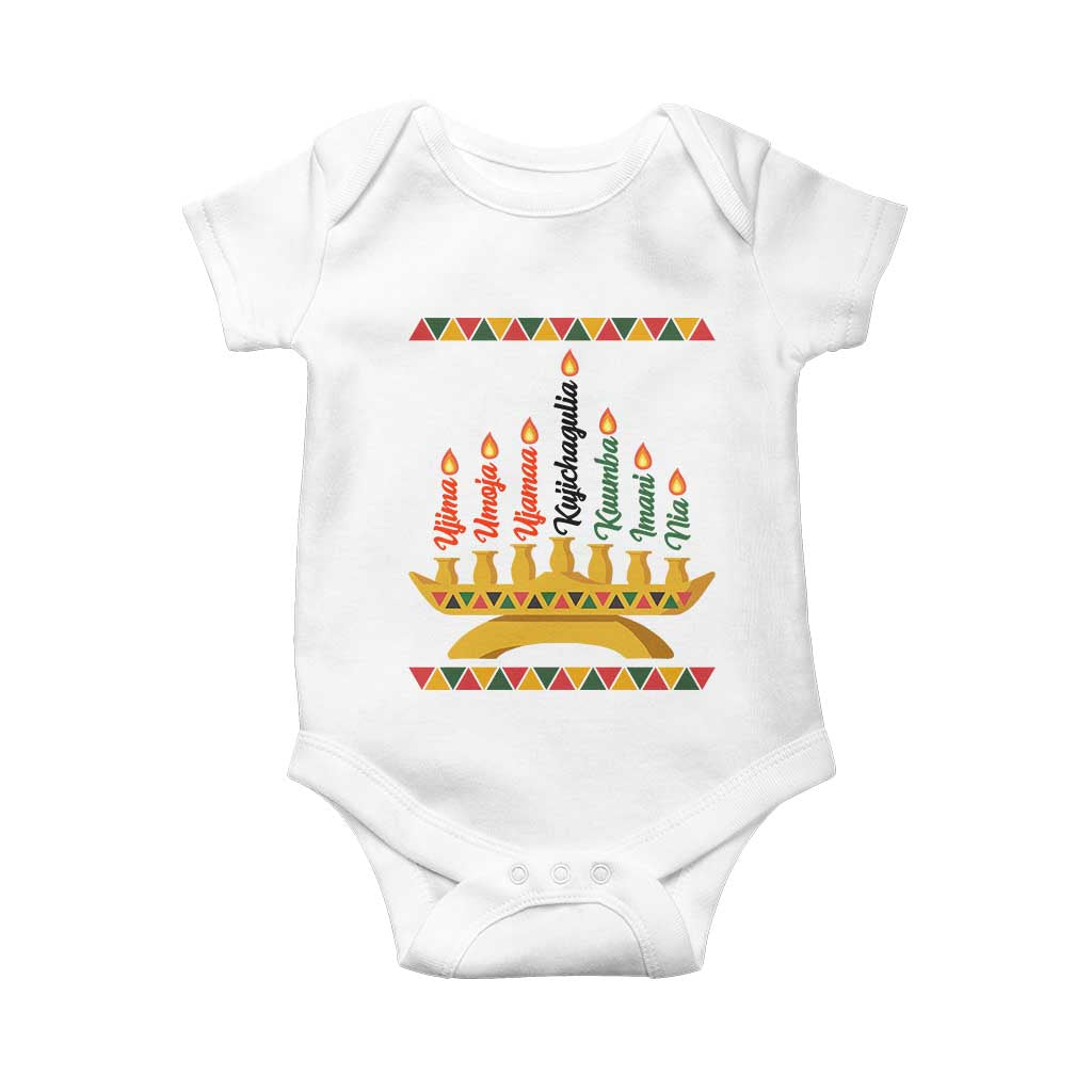 7 Principles Of Kwanzaa Baby Onesie Festival Of Lights African Heritage Gift - Print Your Wear