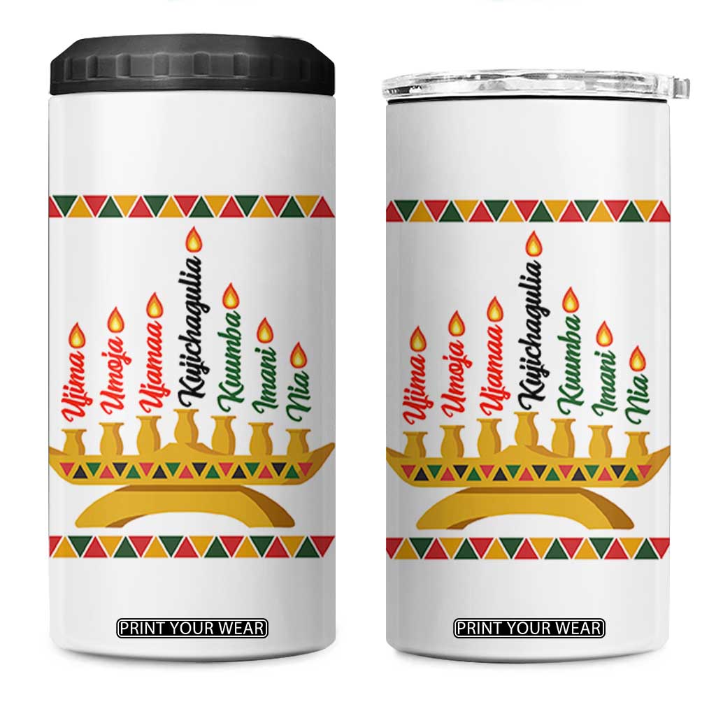 7 Principles Of Kwanzaa 4 in 1 Can Cooler Tumbler Festival Of Lights African Heritage Gift - Print Your Wear