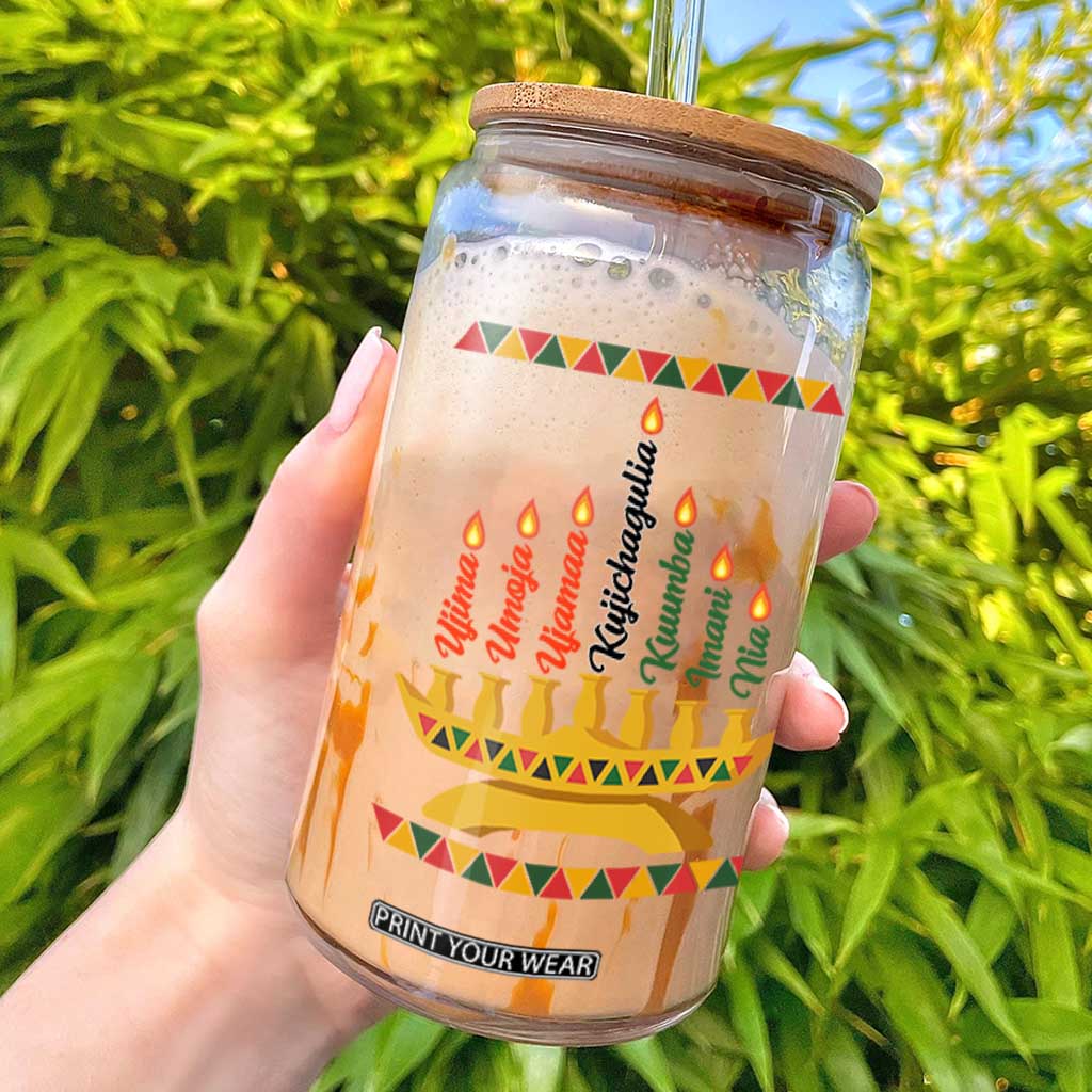 7 Principles Of Kwanzaa Glass Can Festival Of Lights African Heritage Gift - Print Your Wear