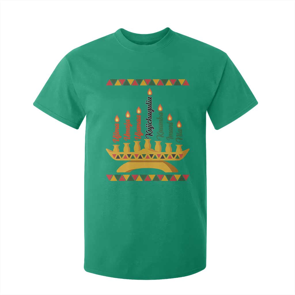 7 Principles Of Kwanzaa T Shirt For Kid Festival Of Lights African Heritage Gift TS12 Irish Green Print Your Wear