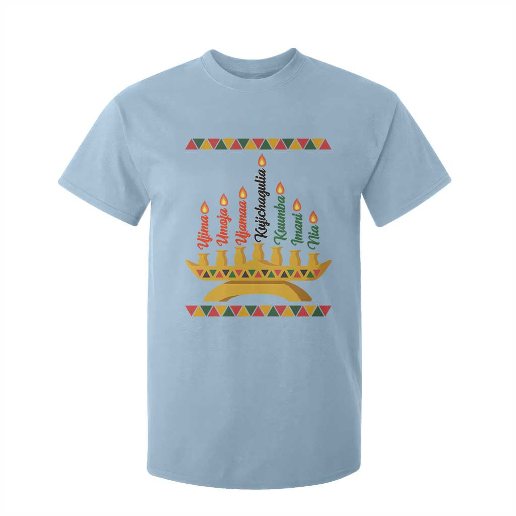 7 Principles Of Kwanzaa T Shirt For Kid Festival Of Lights African Heritage Gift TS12 Light Blue Print Your Wear