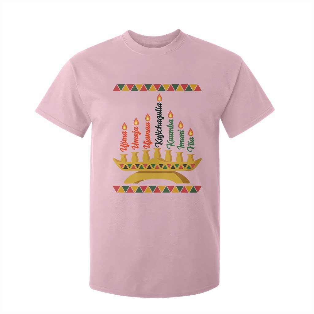 7 Principles Of Kwanzaa T Shirt For Kid Festival Of Lights African Heritage Gift TS12 Light Pink Print Your Wear