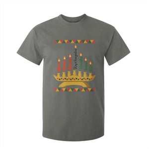 7 Principles Of Kwanzaa T Shirt For Kid Festival Of Lights African Heritage Gift TS12 Military Green Print Your Wear