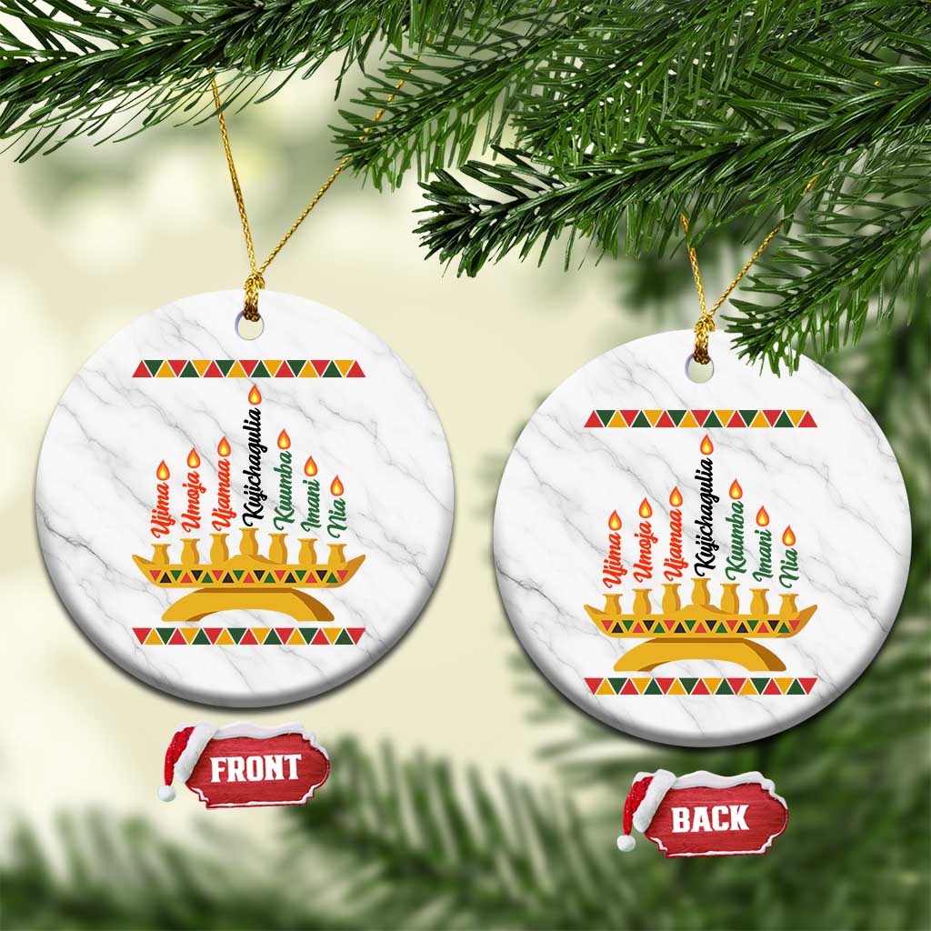 7 Principles Of Kwanzaa Ceramic Ornament Festival Of Lights African Heritage Gift TS12 1pc White Marble Print Your Wear