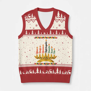 7 Principles Of Kwanzaa V-Neck Knit Sweater Vest Festival Of Lights African Heritage Gift - Print Your Wear