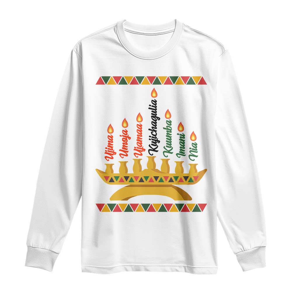 7 Principles Of Kwanzaa Long Sleeve Shirt Festival Of Lights African Heritage Gift - Print Your Wear