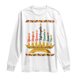 7 Principles Of Kwanzaa Long Sleeve Shirt Festival Of Lights African Heritage Gift TS12 White Print Your Wear