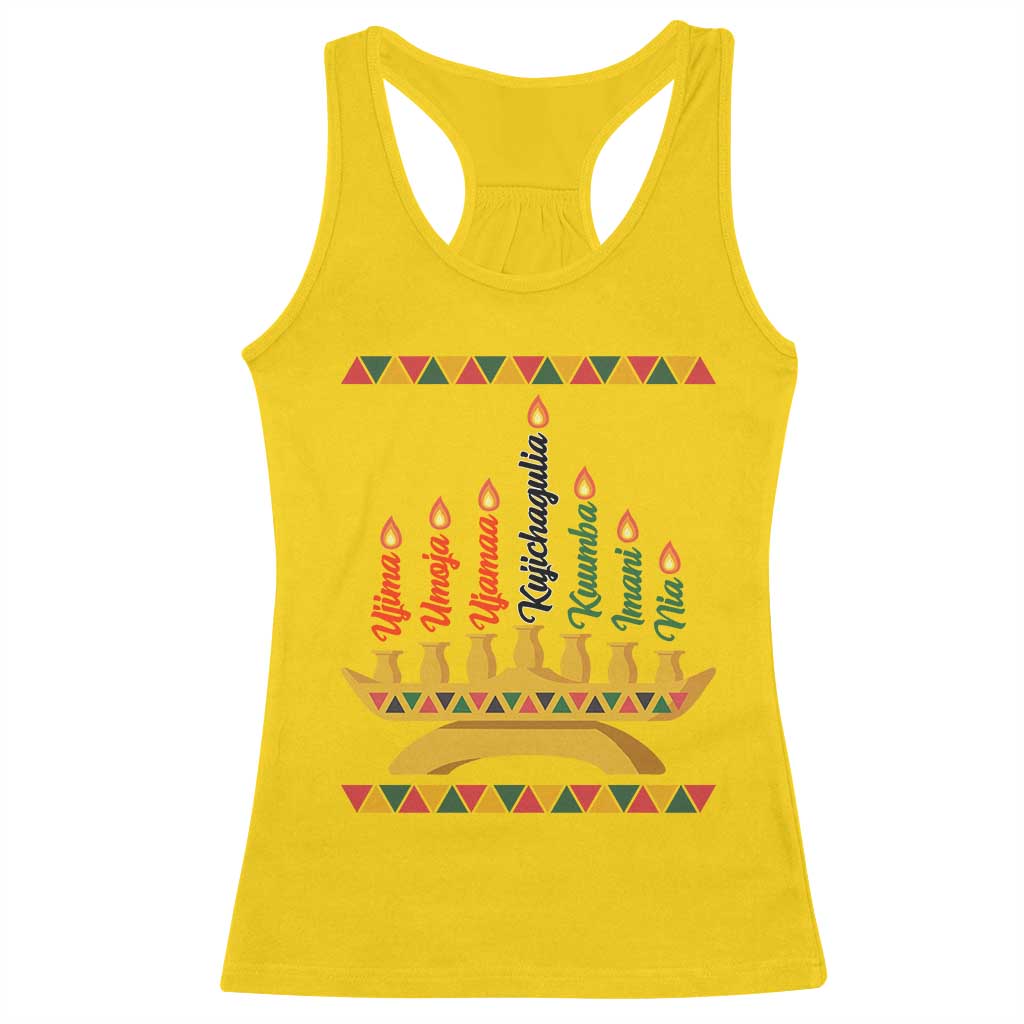 7 Principles Of Kwanzaa Racerback Tank Top Festival Of Lights African Heritage Gift - Print Your Wear