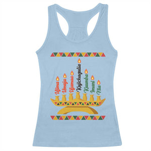 7 Principles Of Kwanzaa Racerback Tank Top Festival Of Lights African Heritage Gift TS12 Light Blue Print Your Wear