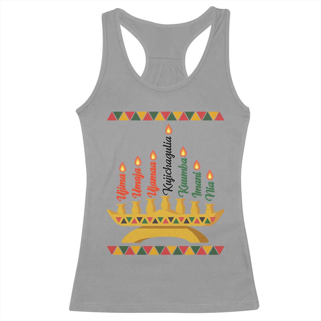 7 Principles Of Kwanzaa Racerback Tank Top Festival Of Lights African Heritage Gift TS12 Sport Gray Print Your Wear