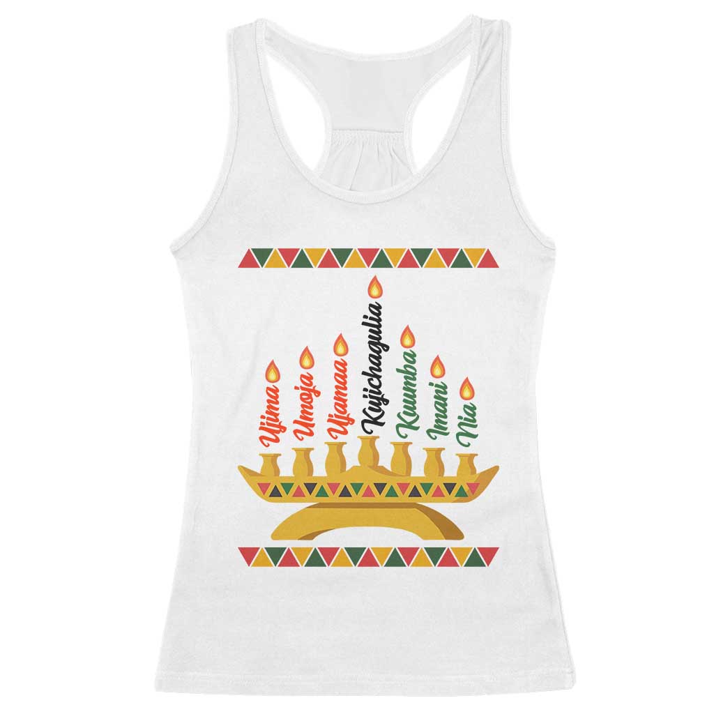 7 Principles Of Kwanzaa Racerback Tank Top Festival Of Lights African Heritage Gift TS12 White Print Your Wear