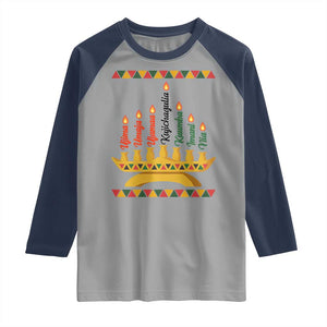 7 Principles Of Kwanzaa Raglan Shirt Festival Of Lights African Heritage Gift TS12 Sport Gray Navy Print Your Wear