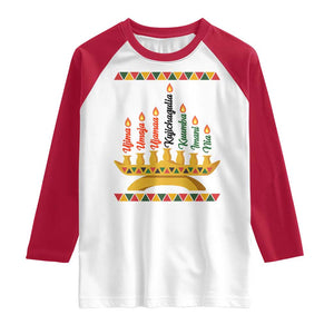 7 Principles Of Kwanzaa Raglan Shirt Festival Of Lights African Heritage Gift TS12 White Red Print Your Wear
