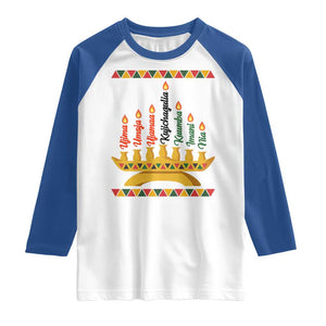 7 Principles Of Kwanzaa Raglan Shirt Festival Of Lights African Heritage Gift TS12 White Royal Print Your Wear