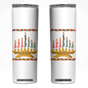 7 Principles Of Kwanzaa Skinny Tumbler Festival Of Lights African Heritage Gift - Print Your Wear